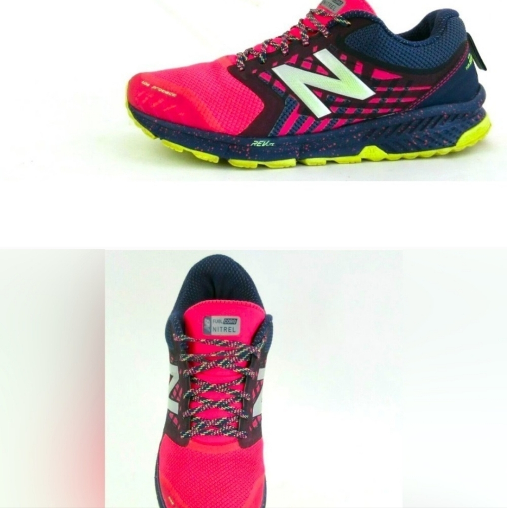New Balance FuelCore Nitrel All Terrain Trail Running Shoes Pink Navy Blue 9.5